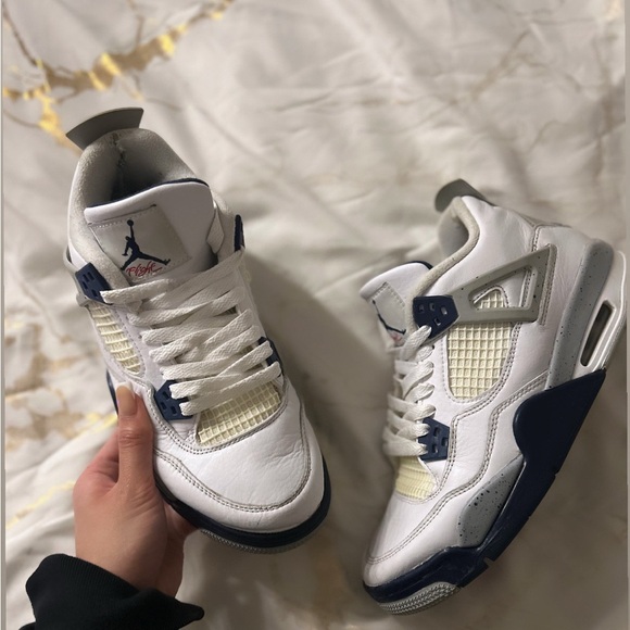 Jordan 4s retro blue and white sneakers - Picture 1 of 9